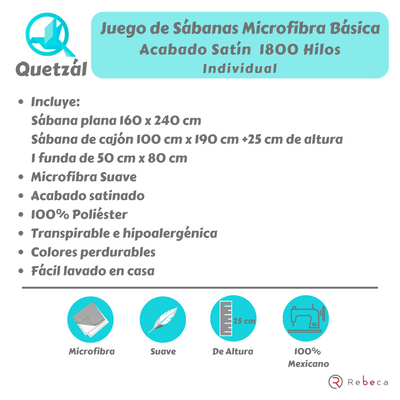 Juego de Sábanas Microfibra Suave Quetzal